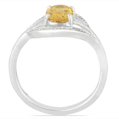 BUY NATURAL CITRINE GEMSTONE CLASSIC RING IN 925 SILVER