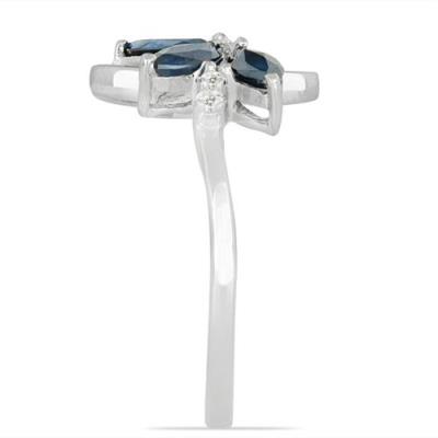 BUY NATURAL BLUE SAPPHIRE GEMSTONE RING IN 925 SILVER
