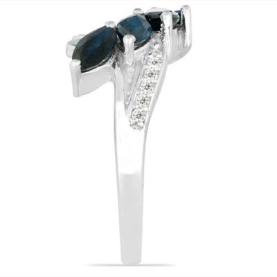 BUY REAL BLUE SAPPHIRE MULTI GEMSTONE RING IN 925 SILVER