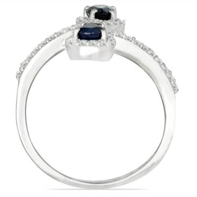 BUY 925 SILVER NATURAL BLUE SAPPHIRE GEMSTONE STYLISH RING