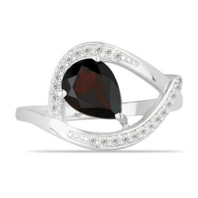 BUY NATURAL GARNET GEMSTONE CLASSIC RING IN 925 STERLING SILVER