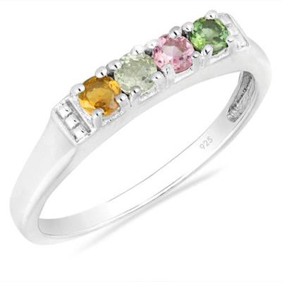 BUY 925 SILVER REAL MULTI TOURMALINE GEMSTONE RING