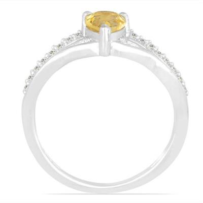 STERLING SILVER NATURAL CITRINE GEMSTONE CLASSIC RING