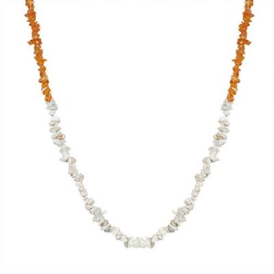 BUY STERLING SILVER NATURAL WHITE OPAL AND CARNELIAN NUGGETS NECKLACE