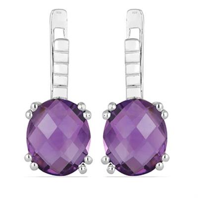BUY STERLING SILVER NATURAL SMOKY GEMSTONE EARRINGS