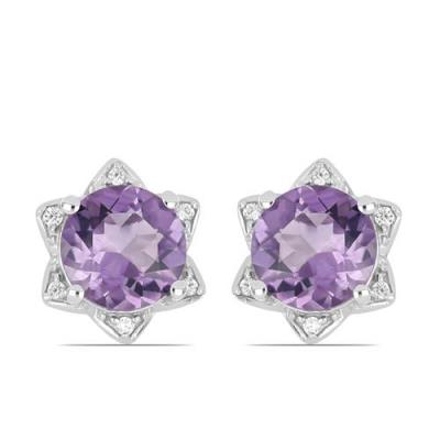 STERLING SILVER BRAZILIAN AMETHYST STAR EARRINGS – WHOLESALE GEMSTONE JEWELRY EXPORTER