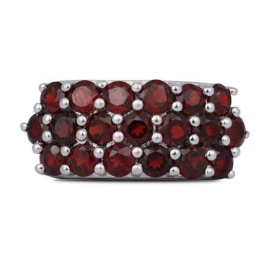 BUY NATURAL GARNET GEMSTONE CLUSTER RING IN 925 SILVER