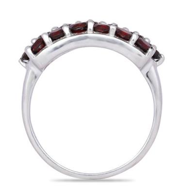 BUY NATURAL GARNET GEMSTONE CLUSTER RING IN 925 SILVER