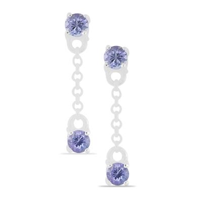 BUY REAL TANZANITE GEMSTONE EARRINGS IN STERLING SILVER