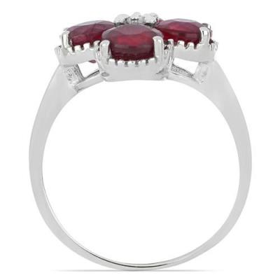 BUY 925 SILVER NATURAL GLASS FILLED RUBY MULTI GEMSTONE RING