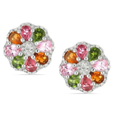 BUY 925 STERLING SILVER MULTI-SAPPHIRE FLOWER EARRINGS – B2B WHOLESALE SUPPLIER USA | JEWELPIN