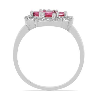 BUY STERLING SILVER NATURAL PINK TOPAZ MULTI GEMSTONE RING