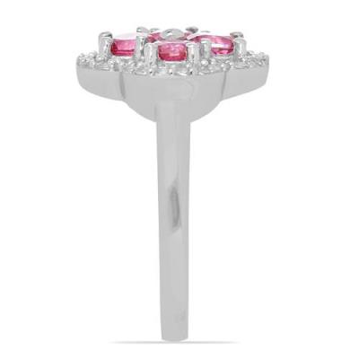 BUY STERLING SILVER NATURAL PINK TOPAZ MULTI GEMSTONE RING