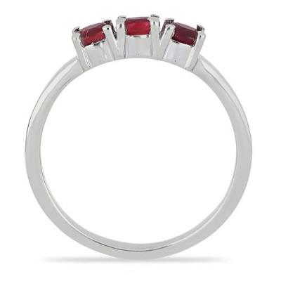 BUY NATURAL GLASS FILLED RUBY GEMSTONE RING IN STERLING SILVER