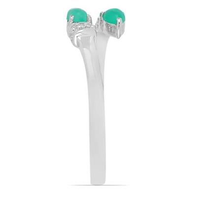 BUY NATURAL EMERALD GEMSTONE STYLISH RING IN 925 SILVER