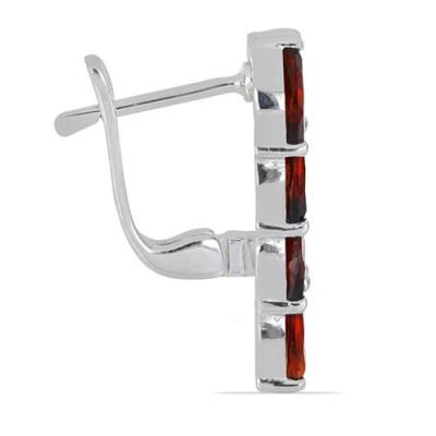 BUY 925 SILVER NATURAL GARNET GEMSTONE LEAF EARRINGS