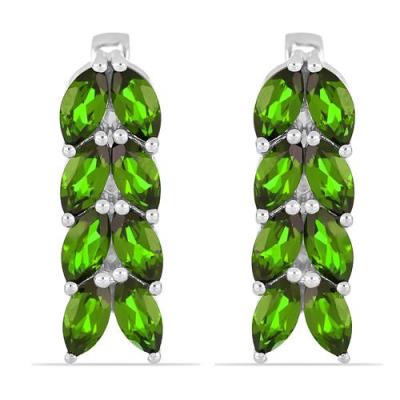 BUY 925 SILVER NATURAL GARNET GEMSTONE LEAF EARRINGS