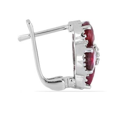 BUY GENUINE GLASS FILLED RUBY MULTI GEMSTONE EARRINGS IN 925 SILVER