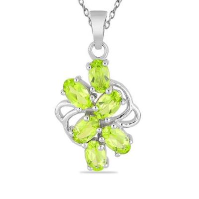 BUY 925 SILVER NATURAL PERIDOT GEMSTONE UNIQUE PENDANT