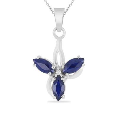 BUY REAL AUSTRALIAN BLUE SAPPHIRE GEMSTONE FLORAL PENDANTS