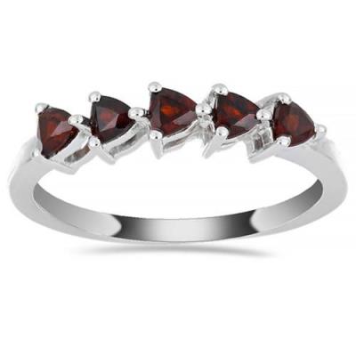 BUY GENUINE GARNET MULTI GEMSTONE STYLISH RING IN STERLING SILVER
