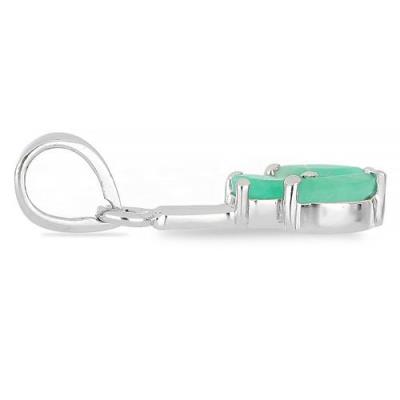 BUY STERLING SILVER REAL EMERALD GEMSTONE PENDANT