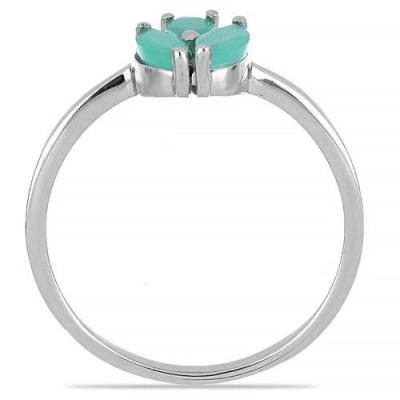 BUY REAL EMERALD GEMSTONE RING IN STERLING SILVER