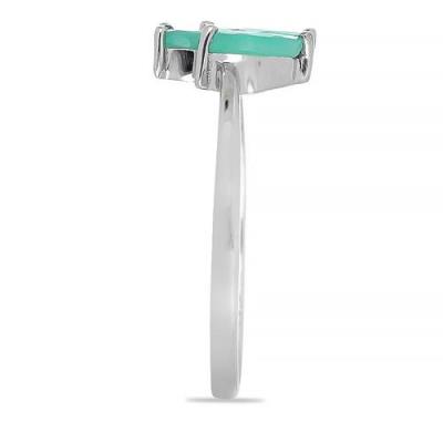 BUY REAL EMERALD GEMSTONE RING IN STERLING SILVER