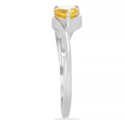 BUY NATURAL YELLOW SAPPHIRE GEMSTONE CLASSIC RING IN STERLING SILVER