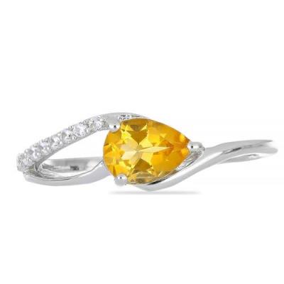 BUY NATURAL YELLOW SAPPHIRE GEMSTONE CLASSIC RING IN STERLING SILVER