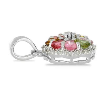 BUY STERLING SILVER NATURAL MULTI SAPPHIRE GEMSTONE PENDANT