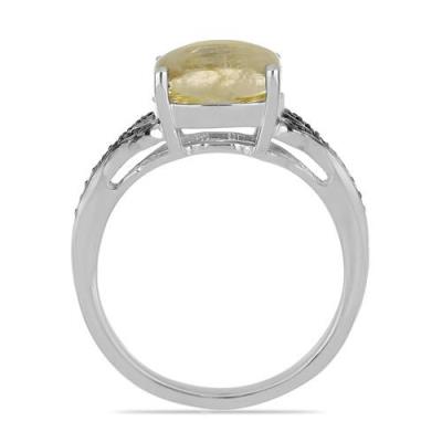 BUY NATURAL GOLDEN RUTILE GEMSTONE BIG STONE RING IN STERLING SILVER