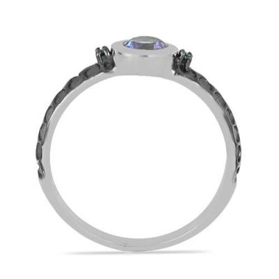 BUY NATURAL TANZANITE GEMSTONE CLASSIC RING IN 925 SILVER