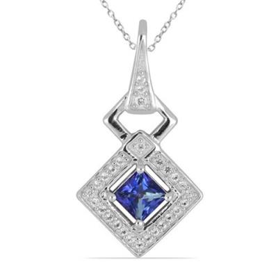 BUY 925 SILVER NATURAL  IOLITE GEMSTONE STYLISH HALO PENDANT