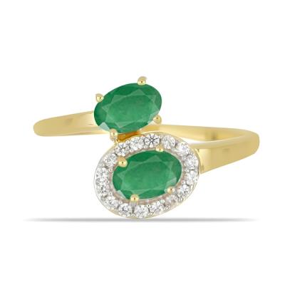 BUY 14K GOLD NATURAL EMERALD GEMSTONE RING