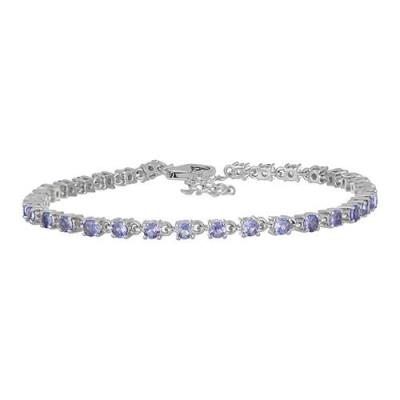 NATURAL TANZANITE GEMSTONE BRACELET IN STERLING SILVER