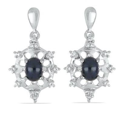 BUY NATURAL BLACK ONYX GEMSTONE CLASSIC EARRINGS IN 925 SILVER