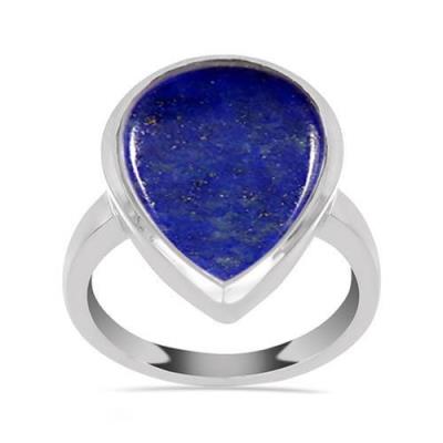 BUY 925 SILVER NATURAL LAPIS LAZULI GEMSTONE BIG STONE RING