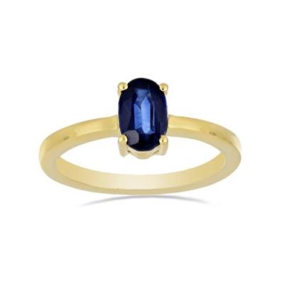 BUY STERLING SILVER GOLD PLATED NATURAL BLUE KYANITE GEMSTONE RING