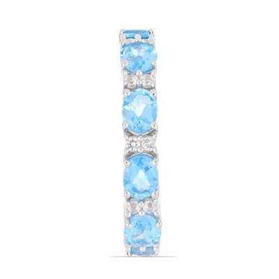 BUY NATURAL SWISS BLUE TOPAZ GEMSTONE RING IN STERLING SILVER