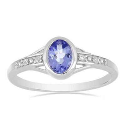 BUY REAL TANZANITE GEMSTONE CLASSIC RING IN 925 SILVER