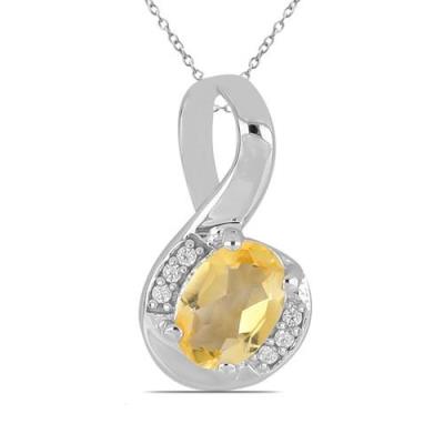 BUY 925 SILVER NATURAL YELLOW SAPPHIRE GEMSTONE CLASSIC PENDANT