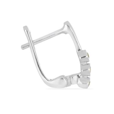 BUY 925 SILVER REAL YELLOW DIAMOND DOUBLE CUT GEMSTONE EARRINGS