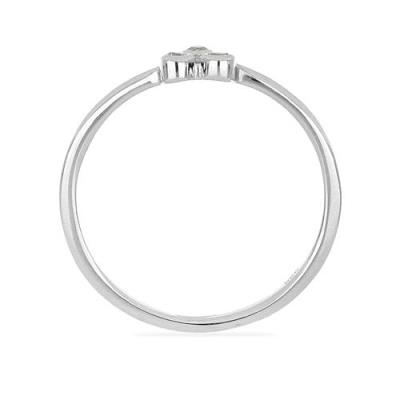 BUY REAL WHITE DIAMOND DOUBLE CUT GEMSTONE  RING IN 925 SILVER