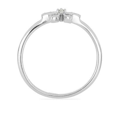 BUY 925 SILVER WHITE DIAMOND DOUBLE CUT GEMSTONE RING