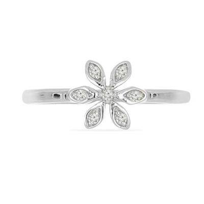 BUY 925 SILVER WHITE DIAMOND DOUBLE CUT GEMSTONE RING