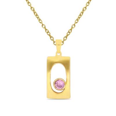 BUY PINK AMETHYST GEMSTONE BRASS PENDANT 
