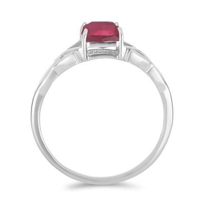 BUY 925 STERLING SILVER GLASS FILLED RUBY GEMSTONE RING