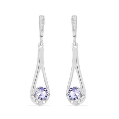 BUY 925 STERLING SILVER NATURAL TANZANITE GEMSTONE EARRINGS – BULK SUPPLIER