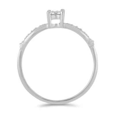 BUY NATURAL WHITE DIAMOND DOUBLE CUT GEMSTONE RING IN 925 SILVER 